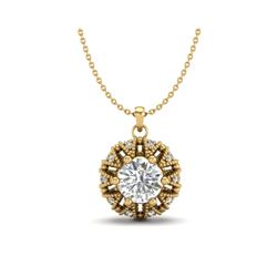 1.2 ctw VS/SI Diamond Art Deco Micro Pave Stud Necklace 18K Yellow Gold