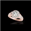 Image 1 : 1.9 ctw Certified Diamond Solitaire Halo Ring 10K Rose Gold