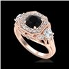 2.11 ctw Fancy Black Diamond Art Deco 3 Stone Ring 18K Rose Gold
