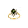 Image 1 : 2.50 ctw Green Tourmaline & Diamond Ring 14K Yellow Gold