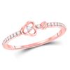 Image 1 : 10kt Rose Gold Round Diamond Stackable Key Ring 1/8 Cttw