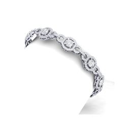 12 ctw Certified SI/I Diamond Halo Bracelet 18K White Gold