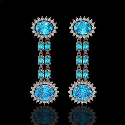 9.85 ctw Swiss Topaz & Diamond Earrings 14K Rose Gold