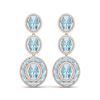 34.52 ctw Sky Topaz & VS Diamond Earrings 18K Rose Gold