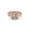 2.1 ctw Certified VS/SI Princess Diamond Halo Ring 18K Rose Gold
