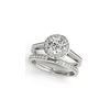 0.86 ctw Certified VS/SI Diamond 2pc Wedding Set Halo 14K White Gold