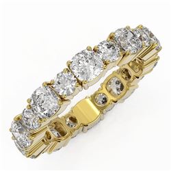 3.9 ctw Cushion Cut Diamond Eternity Ring 18K Yellow Gold
