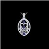 3.50 ctw Tanzanite & Micro VS/SI Diamond Heart Necklace 18 18K White Gold