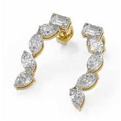 2.7 ctw Mix Cut Diamonds Designer Earrings 18K Yellow Gold