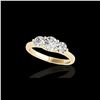 Image 1 : 3 ctw Certified Diamond 3 Stone Solitaire Ring 10K Yellow Gold