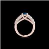 Image 2 : 3.05 ctw SI Certified Fancy Blue Diamond Solitaire Ring 10K Rose Gold