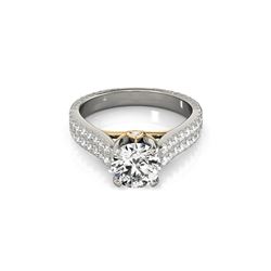 2.11 ctw Certified VS/SI Diamond Pave Ring 18K White & Yellow Gold
