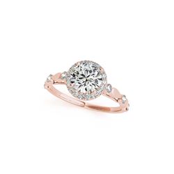 1 ctw Certified VS/SI Diamond Halo Ring 18K Rose Gold