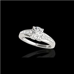 1.40 ctw Certified Diamond Solitaire Ring 10K White Gold
