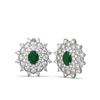 Image 2 : 9.28 ctw Emerald & Diamond Earrings 18K White Gold