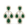 Image 1 : 29.23 ctw Emerald & VS Diamond Earrings 18K Yellow Gold