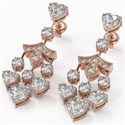 7.5 ctw Heart Diamond Designer Earrings 18K Rose Gold