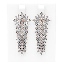 10.2 ctw Diamond Earrings 18K Rose Gold