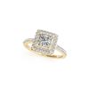Image 2 : 1.21 ctw Certified VS/SI Princess Diamond 2pc Set Ring Halo 14K Yellow Gold