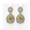 Image 1 : 7.73 ctw Fancy Yellow Diamond Earrings 18K Yellow Gold