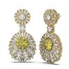 Image 2 : 7.73 ctw Fancy Yellow Diamond Earrings 18K Yellow Gold