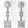 Image 2 : 3.5 ctw Princess Cut Diamond Designer Earrings 18K Rose Gold