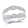 Image 1 : 14kt White Gold Round Diamond Wrap Ring Guard Enhancer 1/3 Cttw