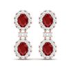 Image 1 : 8.98 ctw Designer Ruby & VS Diamond Earrings 18K Rose Gold