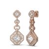 Image 2 : 4.21 ctw Princess Diamond Earrings 18K Rose Gold