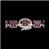 Image 1 : 19.25 ctw Garnet & Diamond Eternity Micro Bracelet 14K White Gold