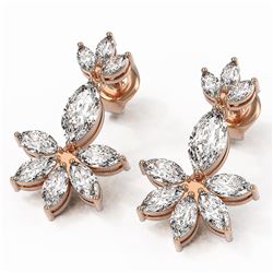 5.08 ctw Marquise Diamond Earrings 18K Rose Gold