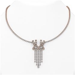 26 ctw Pear Diamond Designer Necklace 18K Rose Gold