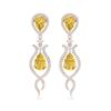 Image 1 : 14.09 ctw Canary Citrine & VS Diamond Earrings 18K Rose Gold