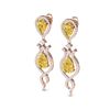 Image 2 : 14.09 ctw Canary Citrine & VS Diamond Earrings 18K Rose Gold