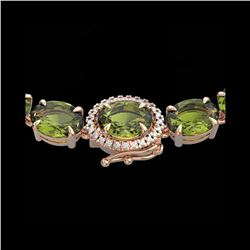 66 ctw Green Tourmaline & VS/SI Diamond Micro Necklace 14K Rose Gold