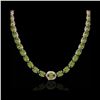Image 2 : 66 ctw Green Tourmaline & VS/SI Diamond Micro Necklace 14K Rose Gold