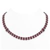 Image 1 : 63.33 ctw Ruby & Diamond Necklace 14K White Gold