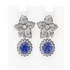 Image 1 : 9.3 ctw Tanzanite & Diamond Earrings 18K White Gold