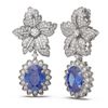 Image 2 : 9.3 ctw Tanzanite & Diamond Earrings 18K White Gold