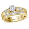 Image 1 : 10kt Yellow Gold Round Diamond Cluster Bridal Wedding Engagement Ring Band Set 1/2 Cttw