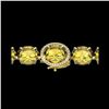 Image 1 : 78 ctw Citrine & Micro Pave Diamond Bracelet 14K Yellow Gold