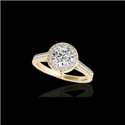 1.93 ctw Certified Diamond Solitaire Halo Ring 10K Yellow Gold