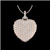 Image 1 : 3 ctw Micro Pave VS/SI Diamond Designer Heart Necklace 14K Rose Gold