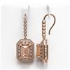 Image 2 : 12.1 ctw Morganite & Diamond Victorian Earrings 14K Rose Gold