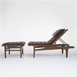 Hans Wegner adjustable lounge & ottoman