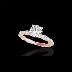 1.4 ctw Certified Diamond Solitaire Ring 10K Rose Gold