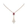 Image 1 : 5.1 ctw Ruby & Diamond Necklace 18K Rose Gold