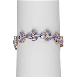 31.02 ctw Tanzanite & Diamond Bracelet 18K Rose Gold