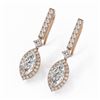 Image 1 : 3 ctw Marquise Cut Diamond Designer Earrings 18K Rose Gold