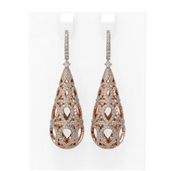 4.17 ctw Diamond Earrings 18K Rose Gold